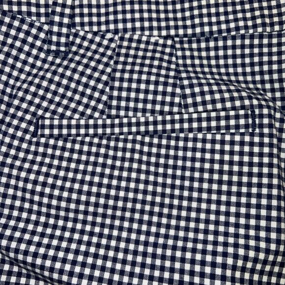Talbots Perfect Short 10.5” Navy White Gingham Check Chino Shorts Size 14 - Picture 7 of 10